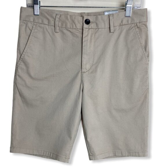 Nordstrom Tan Oxford Bermuda Shorts GIRLS Sz 16 NWT - Picture 1 of 5